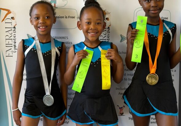 Emerald Gymnastics Club gymnasts with their medals