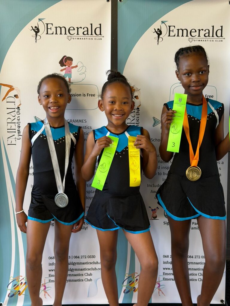 Emerald Gymnastics Club gymnasts with their medals