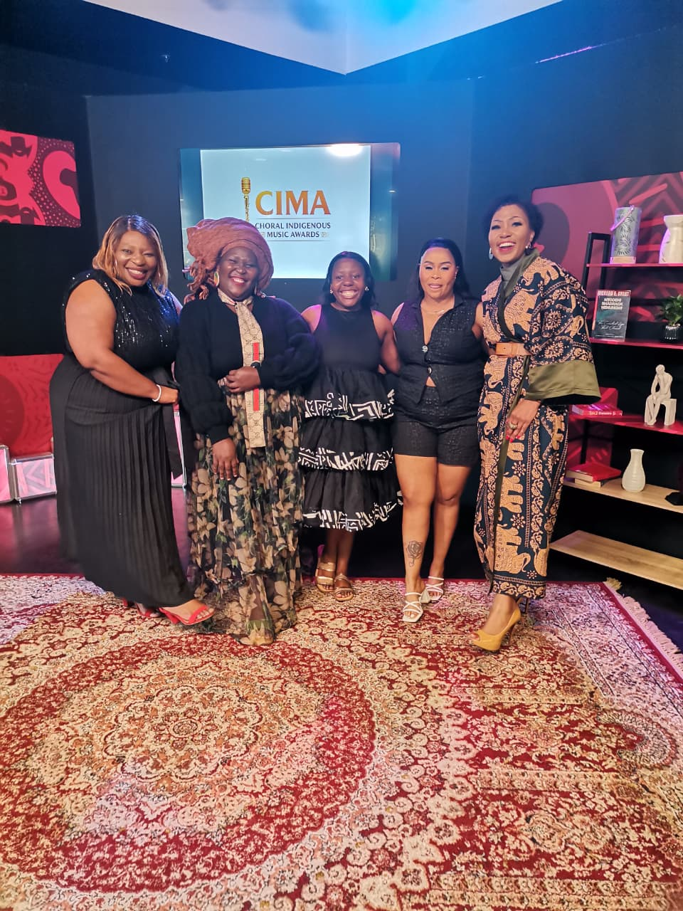 Left to Right: Amanda Ndebele MC, Nqobile Mabizela I Am Able Magazine, Jennifer Mdluli CIMA Project Manager, Slindile Slee Lufele Unscramble Life Podcast and Governor Faith Sekhu Zuri Fragrance
